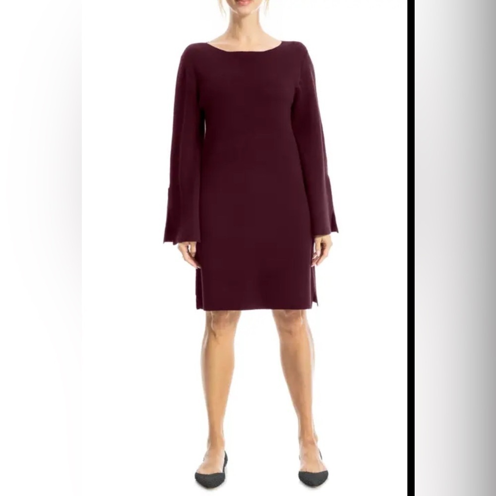 Max Studio Dress Burgundy Maroon Soft Knit Size Small Women NWT casual career